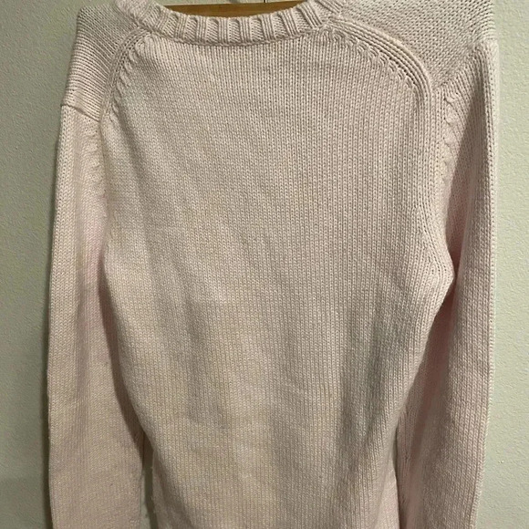 Tommy Hilfiger women’s light pink v-neck sweater size small wool blend - Picture 2 of 4